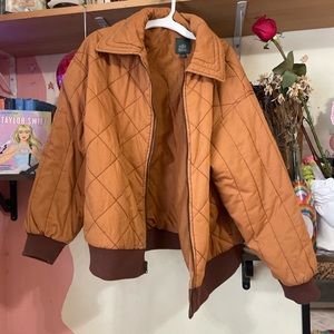 brown quilt jacket